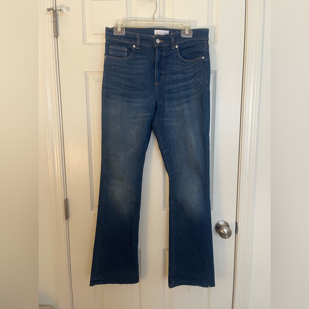 NWOT Loft Mid-Rise Bootcut Jeans with Raw Hem